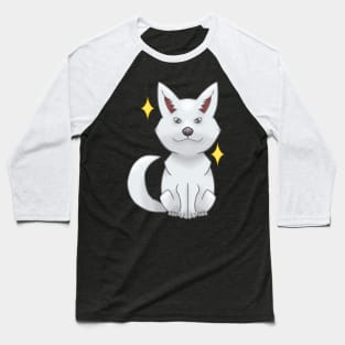 White Akita Inu Baseball T-Shirt